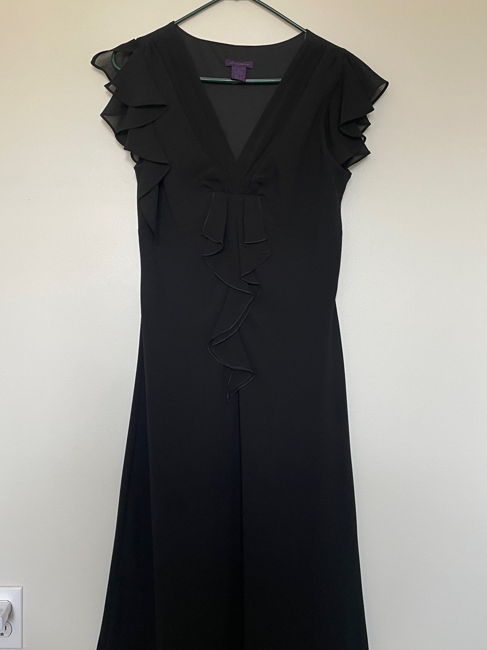 Metaphor Black Ruffle-Front Dress